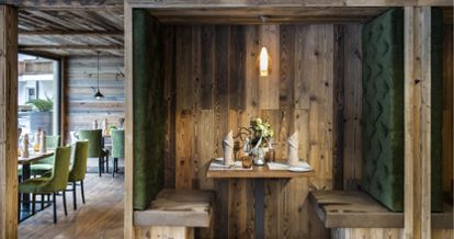 Booth at the restaurant